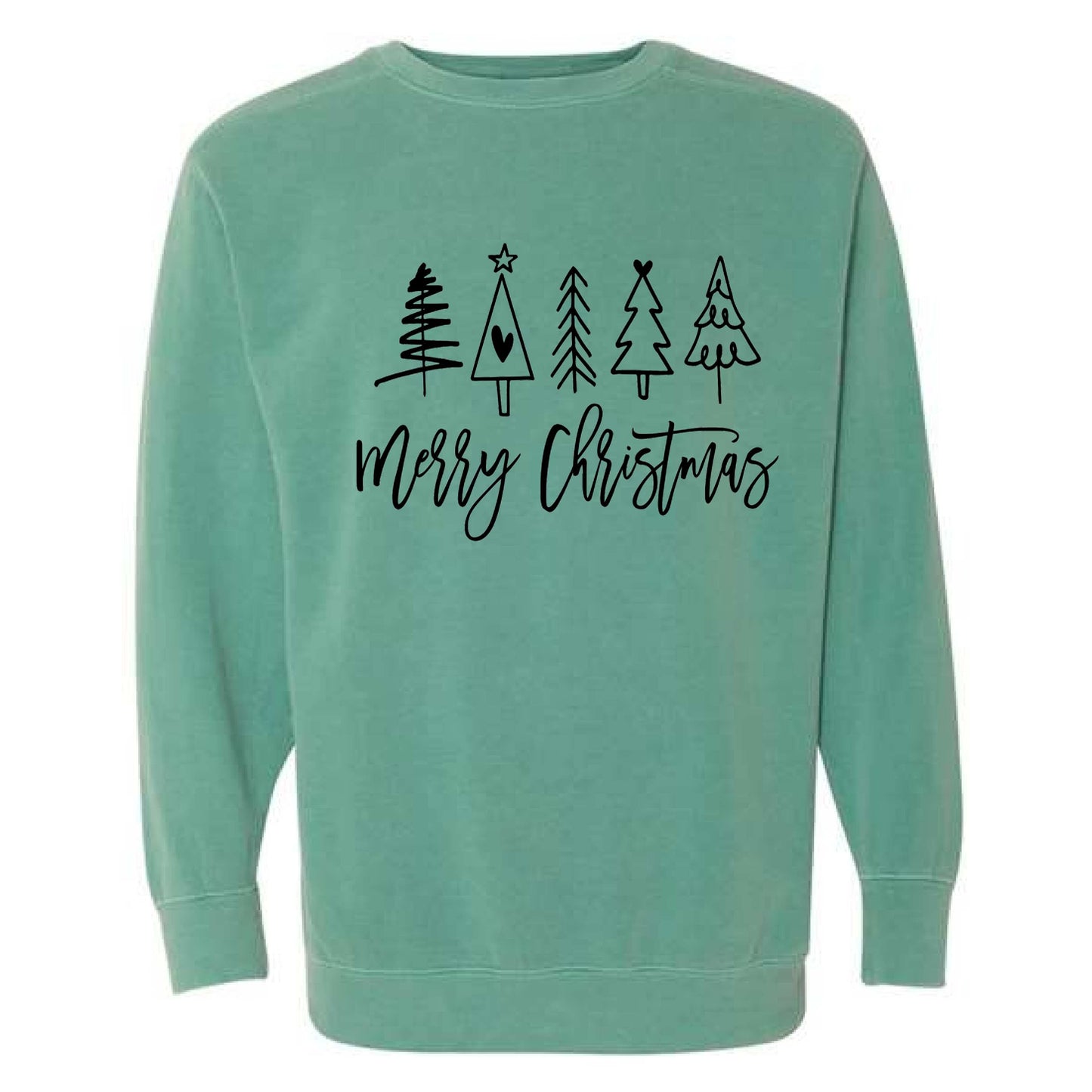 Merry Christmas Doodle Trees Black