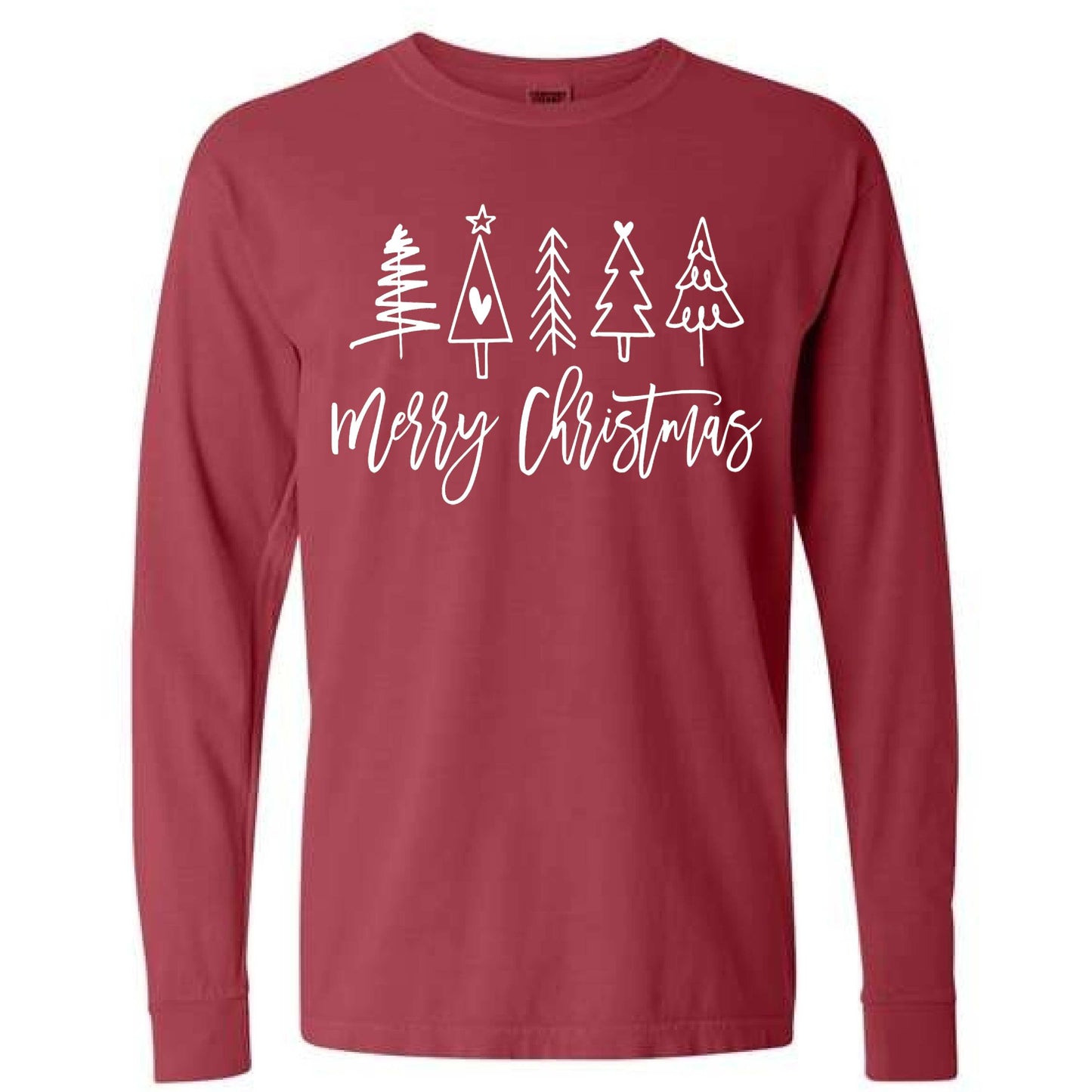 Merry Christmas Doodle Trees White