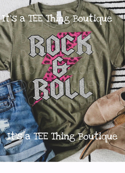 Rock-n-roll Pink leopard lightning bolt