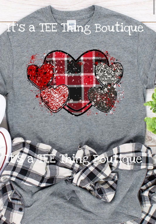 Plaid and Red hearts